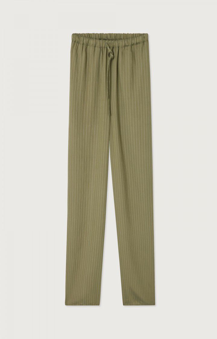 Pantalon Droit Kaki À Revers Sur La Taille | Bas | PLT FR